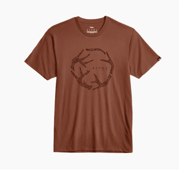 Men's Sitka Antler Evo Tee in Red Sumac