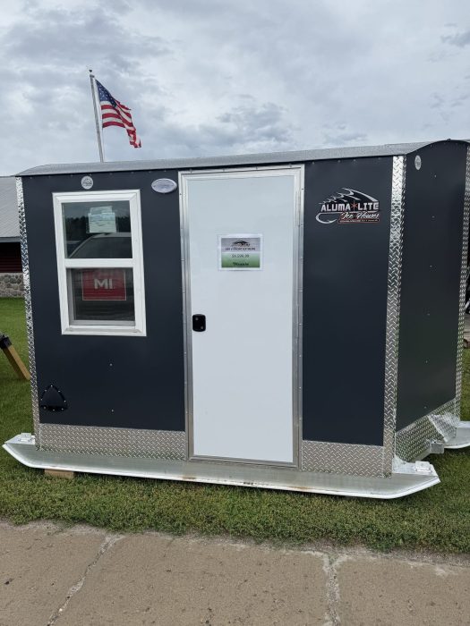 Aluma Lite 6x8 V-Front Extreme Charcoal Skid Fish House
