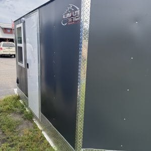 Aluma Lite 6x10 V-Front Extreme Charcoal Skid Fish House